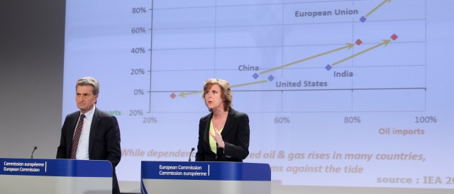 Günther Oettinger and Connie Hedegaard presenting a green paper on the framework for climate and energy policies towards 2030. (© European Union, 2013)