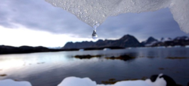 Melting ice in the arctic