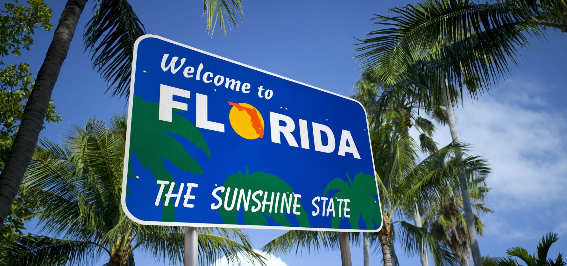 the Sunshine State is seeing an anti-solar movement, financed by big business. "welcome to florida, the sunshine state" sign