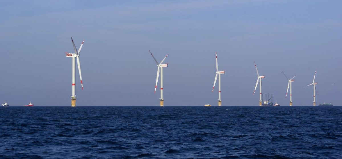 Windmills in the Belgian North Sea Thornton Bank