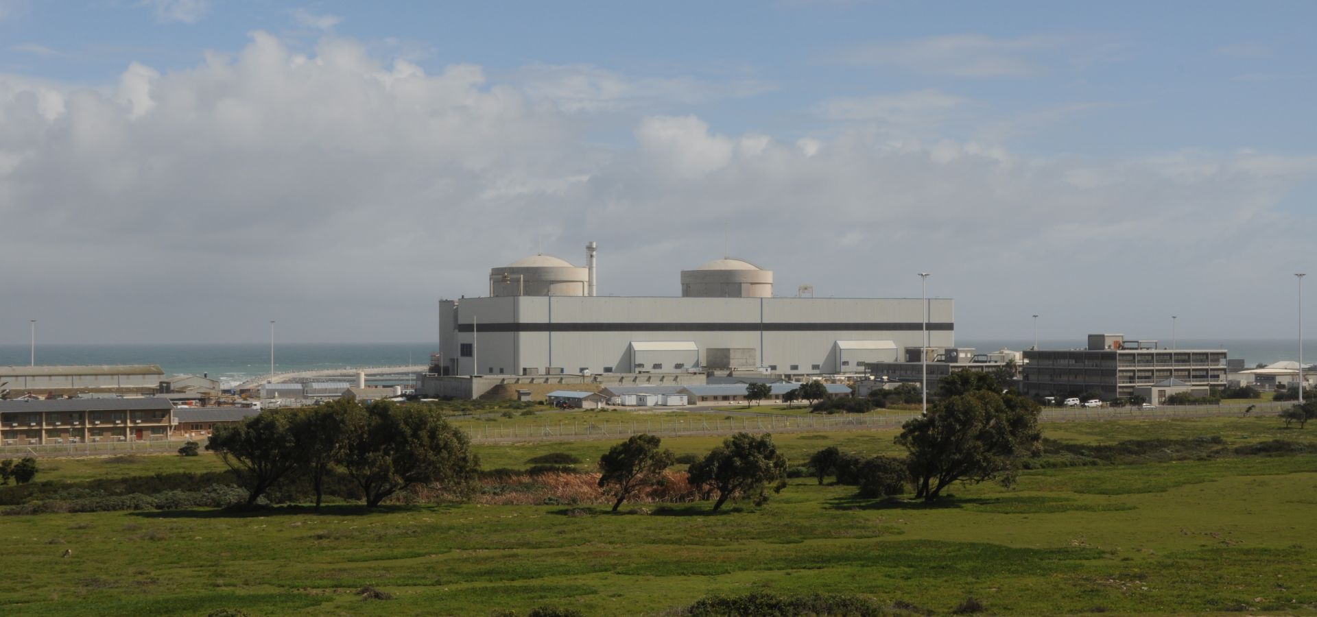 koeberg nuclear power plant with blue skies
