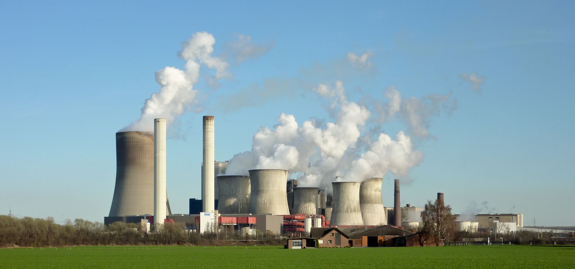 The coal powered plant of Niederaussem in Germany on a sunny day